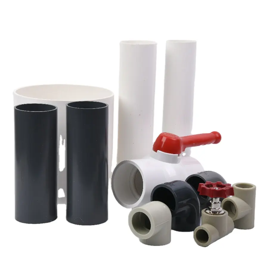 PVC Pipe Fittings Factory Made For Water System Tee Elbow Direct Coupling Tank Adapter The Floor Drain Etc Plastic Tubes Piping