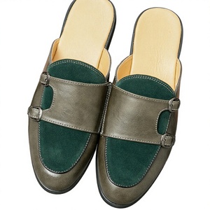 รองเท้าแตะแบบสวมสำหรับผู้ชาย รองเท้าทรง Loafers แบบสวม เพิ่มความสูง วัสดุ PU สีพื้น ไซส์ 38-44 - Product Image 3