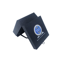 Boîte en cuir PU noir de haute qualité personnalisée avec laminage mat, revêtement UV, doublure en éponge, peut contenir une glacière
