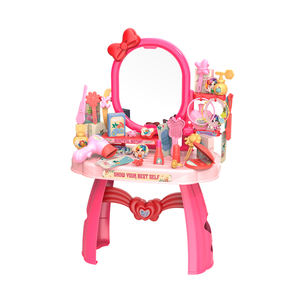 Ensemble <span class=keywords><strong>de</strong></span> beauté portable pour salon <span class=keywords><strong>de</strong></span> coiffure et maquillage, jeu <span class=keywords><strong>d</strong></span>'imitation, cadeau <span class=keywords><strong>de</strong></span> Noël et <span class=keywords><strong>d</strong></span>'anniversaire pour filles, coiffeuse avec accessoires - Product Image 1