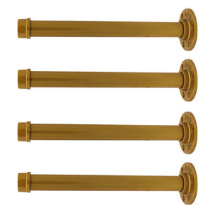 תעשייתי פלדת צינור מדף סוגריים 12 אינץ סט כבד החובה כפרי בגדים מתלה גימור מצופה זהב צף מדף סוגר - Product Image 1