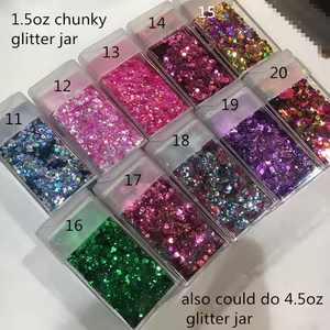 Multi-Color 1,5 OZ Glitter Square Shaker Poliéster Nail Art Party Supplies para decoraciones navideñas - Product Image 2