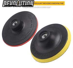 Platorello Flessibile in Gomma da 4 Pollici (100mm) con Filettatura M14, Spessore 25mm, Durezza Media, Nero, OEM, per Lucidatura Granito/Marmo - Product Image 6