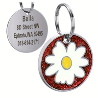 Personalisiertes Haustier-Namensschild Gold Metall Individuell Graviertes Logo Weich Emailliertes Blumen-Hundemarke