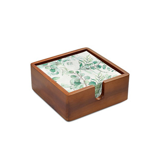 Boîte à mouchoirs en bois pour bureau, boîte de rangement, porte-mouchoirs carré en bois massif, boîte de rangement pour café - Product Image 3