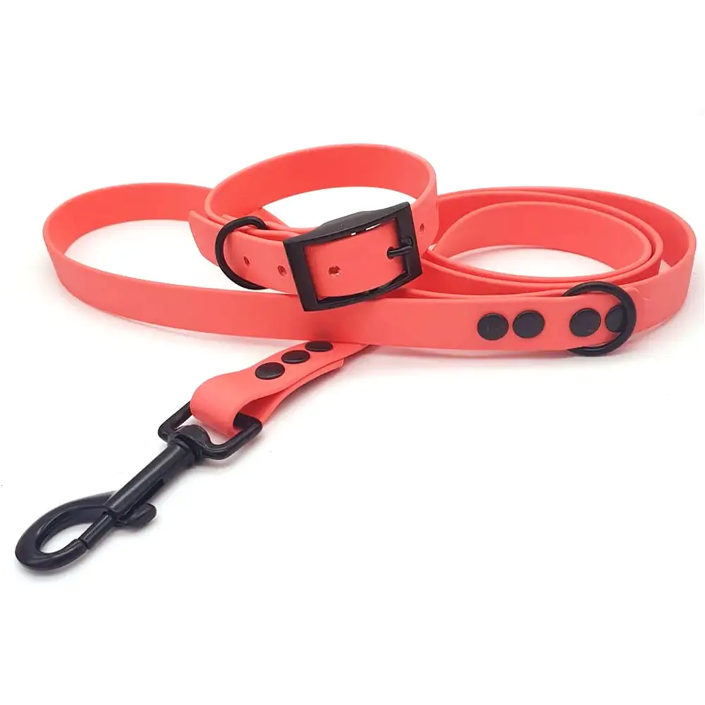 Hot Sale Anti-fouling Eco Friendly Waterproof PVC Pet Lead Dog Collar And Leash For Pets Walking Outdoors