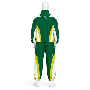 Conjunto Deportivo Unisex Verde, Amarillo y Blanco con Bloques de Color, Cremallera Completa, Transpirable, Hecho de Poliéster por Elson Sports - Product Image 2