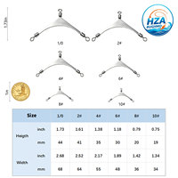 Swivel Snap Hook Konektor Joran Putar 3 Arah Baja Tahan Karat Kekuatan Tinggi untuk Jig Head Pancing