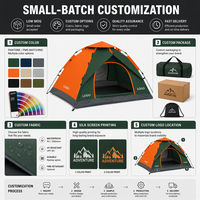 Tente de camping automatique 3 saisons Oxford Fiberglass 1 chambre, tente dôme imperméable avec logo personnalisé PU 1500mm UPF50+ pour voyages en famille en plein air