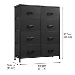 Cómoda de Acero Inoxidable para Sala de Estar o Dormitorio con 8 Cajones, Mueble Moderno Independiente y Duradero - Product Image 1