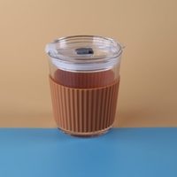 Manchon de tasse en silicone résistant à la chaleur manchon de protection de tasse de bouteille en verre antidérapant couvercle de protection pour voyage à domicile