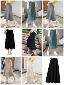 Demi-jupe d'été avec nœud à taille haute Slim Medium Length One-Line Ballet Style Fluffy Pancake Design Ruched Dot Pattern Silk - Product Image 4