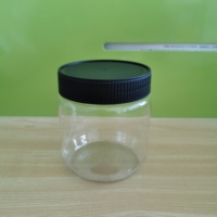 Bocaux ronds en plastique PET transparent de 250 ml avec couvercles hermétiques pour le stockage de collations, aliments secs, beurre de cacahuète, miel et confiture