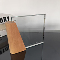 Trophées en cristal de haute qualité avec base en bois, plaque en cristal de verre vierge pour gravure au laser