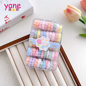 أربطة شعر أنيقة للفتيات أربطة شعر حلزونية وإكسسوارات كاجوال للأطفال بنمط النايلون والبوليستر واللؤلؤ البسيط - Product Image 4