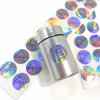 Autocollants personnalisés en vinyle découpé avec logo holographique, impression couleur intégrale, résistants à l'eau