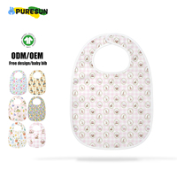 Bavoirs pour bébé Puresun 100% coton biologique, fermeture boutonnée lapin de Pâques, antibactériens, écologiques, jetables, service OEM disponible