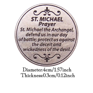 St. Michael Gebets taschen münze versilbert religiöses Geschenk Kreatives Souvenir Home Decoration Coin - Product Image 3