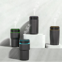 Diffuseur d'Humidificateurs de Parfum de Voiture Intelligent à Ultrasons à Brume Fraîche Portable de 80mL, Alimenté par USB, Diffuseur d'Huiles Essentielles
