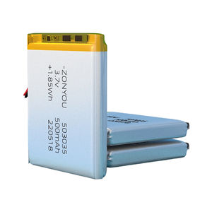 แบตเตอรี่ลิเธียมโพลิเมอร์แบบซอง ZonYou ความหนาแน่นพลังงานสูง 500mAh 3.7V 503035 พร้อมอายุการใช้งาน 500 รอบ สำหรับของเล่นอิเล็กทรอนิกส์ - Product Image 1