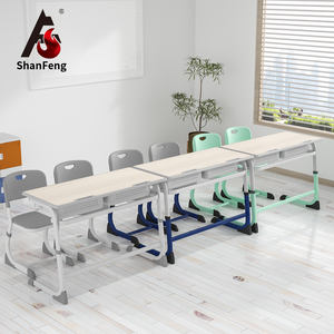 Cómodo juego ajustable de <span class=keywords><strong>escritorio</strong></span> y silla doble <span class=keywords><strong>para</strong></span> estudiantes <span class=keywords><strong>para</strong></span> <span class=keywords><strong>dos</strong></span> <span class=keywords><strong>personas</strong></span> Muebles y equipos escolares - Product Image 1