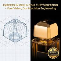 Capuchon de parfum en zamac à surface quadrangulaire, micro-facettes, éclat discret, lustre doré, étanche, fabrication sur mesure, OEM personnalisé, sans stock