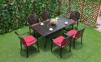 Ensemble table à manger et chaises de patio de jardin extérieur de haute qualité, ensemble table et chaises de salle à manger vintage de jardin en métal avec cadre en métal