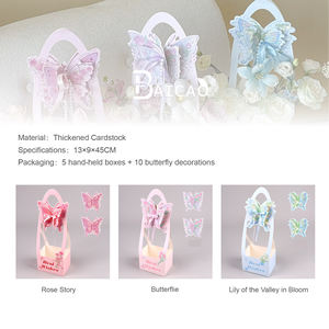 Caja de Flores Portátil con Diseño de Mariposa, Directo de Fábrica, Caja de Embalaje de Papel para Arreglos Florales, Suministros de Manualidades Florales para Floristas - Product Image 6