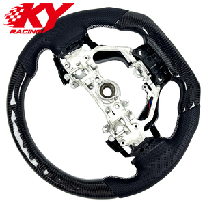 Volant en cuir et fibre de carbone personnalisé avec palettes de changement de vitesse pour Lexus IS IS250 IS350 ISF GS GSF RC RC350 RCF RX NX ES - Product Image 4