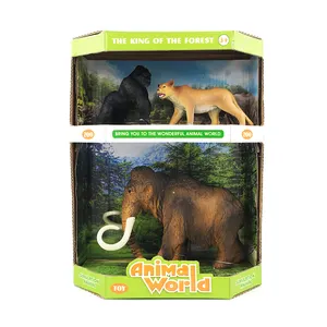 固体PVC野生動物のおもちゃライオンオランウータンマンモスおもちゃプラモデル