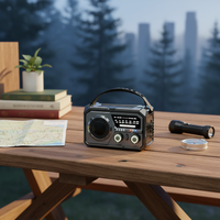 Nouvelle radio FM 2026 à grande capacité 16000 mAh avec antenne, générateur à manivelle, charge solaire, boussole, batterie externe et lampe torche