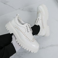 Mocassins à talon pour hommes, en cuir pleine fleur de vache, rehaussants, style Derby, à enfiler, pour le printemps, mariage et soirée
