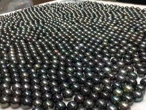 프리미엄 주얼리 천연 라운드 타히티 블랙 펄 8-12mm 해양 진주 블랙 파인 펄 도매 제3자 인증 - Product Image 5