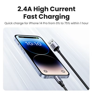 Cable Ugreen MFi <span class=keywords><strong>USB</strong></span> A a iOS 2.4A de carga rápida, cable de datos <span class=keywords><strong>USB</strong></span> con trenzado de nailon para <span class=keywords><strong>iPhone</strong></span> 14 <span class=keywords><strong>13</strong></span> Pro Max - Product Image 2