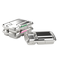 Aohea Deft Design 304 Edelstahl 4 Fächer Isolierte Bento-Brotdose für Kinder mit Saucen-Suppen tasse Lunchbox in Lebensmittel qualität