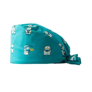 fast ship multi-colors dentist animal print surgical doctor's hat nurse scrub medical thermal hair caps