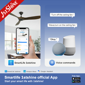 1stshine Quạt trần lưỡi gỗ DC động cơ tiết kiệm năng lượng quạt trần với điều khiển từ xa - Product Image 6