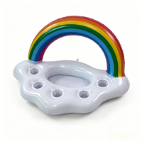 Prix d'usine Fournisseur de matériel de fête gonflable Seau à glace flottant Porte-gobelet flottant Design arc-en-ciel Bar flottant 2-en-1 pour boissons et aliments