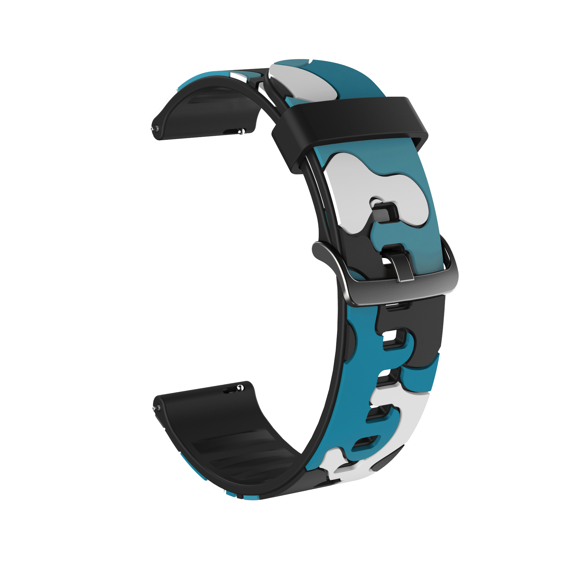 New Silicone 20mm 22mm Camouflage Watch Strap Band Loop Stainless Steel Adjustable Elastic Sport Smart Watch Accessories