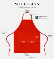 Tablier de cuisine ajustable et imperméable |   Lavable en machine avec 1 à 4 poches, matériau personnalisé