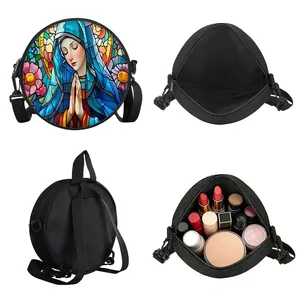 Sac à bandoulière décontracté à fermeture éclair avec imprimé dessin animé Vierge <span class=keywords><strong>Marie</strong></span>, sangle réglable, idéal pour le quotidien, cadeau parfait pour femme, design plat 2D - Product Image 4