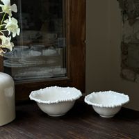 Assiettes en céramique de luxe à perles irrégulières de style français, tasses et assiettes en céramique, assiettes à dessert et assiettes à dîner