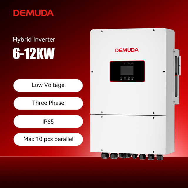 DEMUDA 6kw 8kw 10kw 12kw Three Phase Solar Hybrid Inverter IP65 Ac Coupled Energy Storage Inverter Solar Power System Home