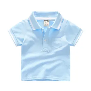 China Fornecedor Novo Produto Distribuidor Queria Verão Crianças Lapela Algodão Casual Tailândia Meninos Polo T-shirt