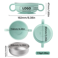 Détachable incassable antidérapant enfant alimentation bol d'entraînement ensemble de vaisselle forte aspiration Silicone acier inoxydable bébé bol