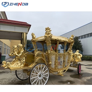 Calèche royale de luxe dorée classique pour mariage/visite touristique, fabricant Zhenda Electric Xuchang, à vendre - Product Image 6