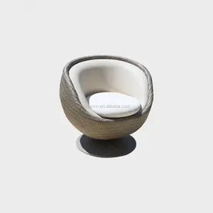 Custom Design Bar Stool Outdoor Wicker Furniture Egg Shape Backrest Deep Seater Swivel Rattan Bar Stool