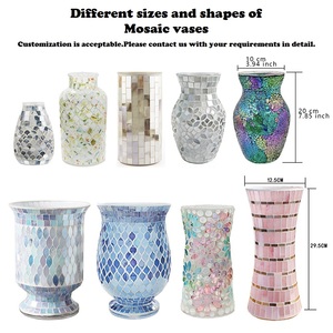 Bình Thủy Tinh Màu Bạc Chất Lượng Tốt Để Trang Trí Nhà Cửa Và Lọ Khảm Bàn Hôn Nhân Có Gương Cho Đám Cưới - Product Image 2