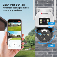 Caméra de sécurité PTZ 4G intelligente sans fil à double objectif avec suivi humain, double source lumineuse, fente SD et prise en charge de la carte SIM, 6MP