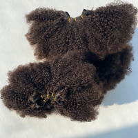 Extensions de Cheveux Humains Bruts Vierge Afro Crépus Bouclés, Tissages Afro Bouclés 4b 4c, Bundles Brésiliens à Double Trame
